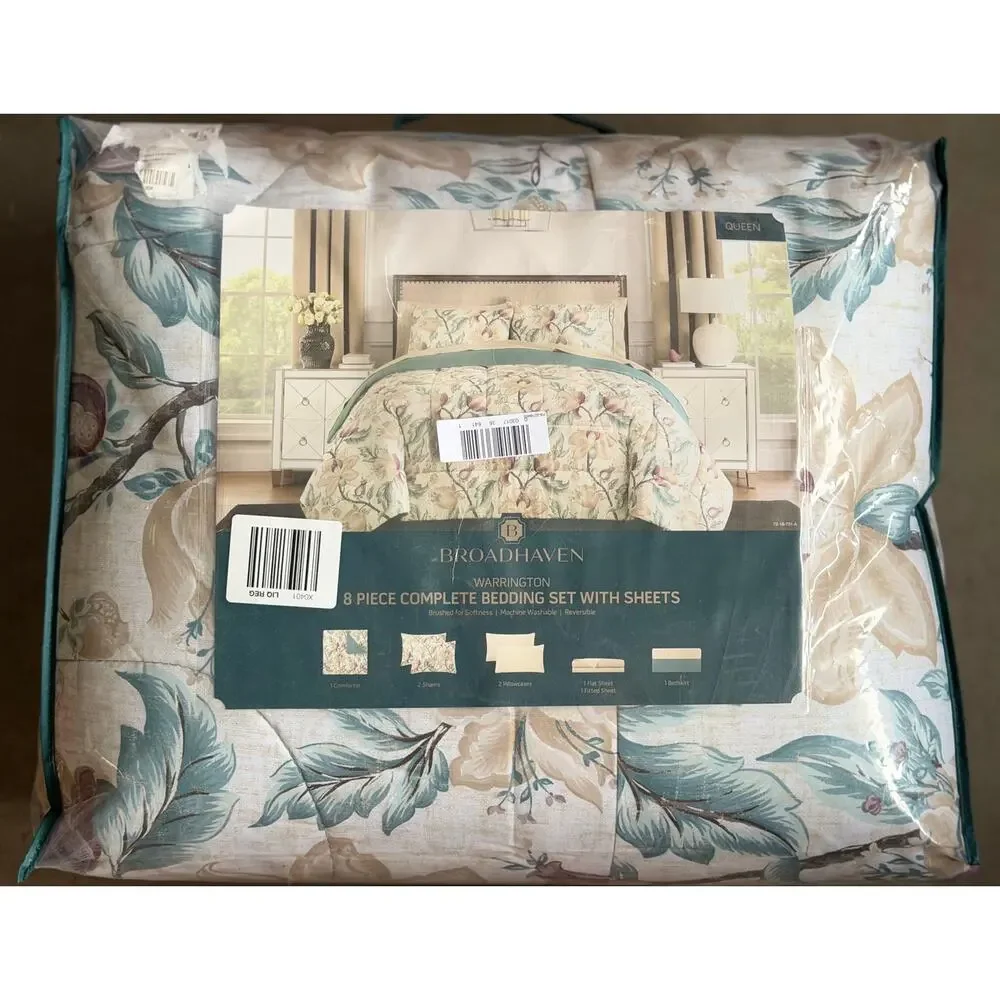 NEW! Broadhaven Warrington 8PC Complete Bedding Set with Sheets Queen